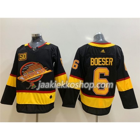 Miehille NHL Vancouver Canucks Pelipaita Brock Boeser 6 Flying Skate 50th Anniversary Adidas 2019-20 Musta Authentic